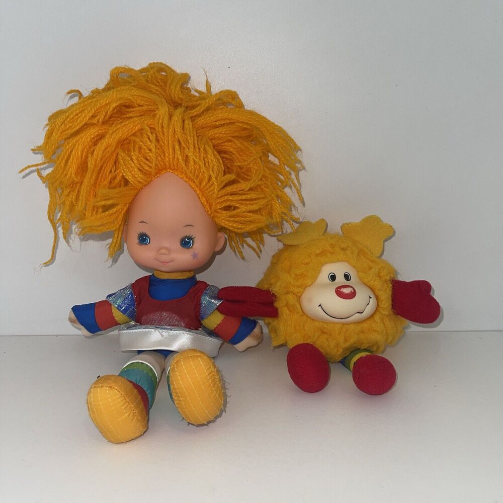 Vintage 10” Tall Rainbow Brite Doll With Yellow Sprite Hallmark 1983